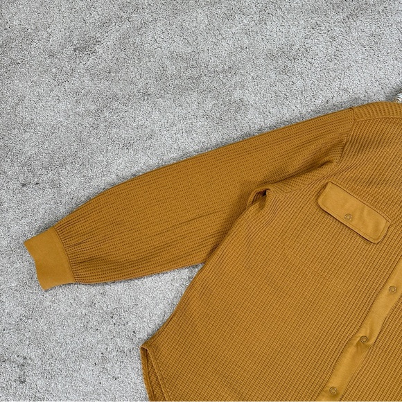 The Normal Brand Women’s Honeycomb Waffle Overshirt Button Down in Palomino L - Picture 7 of 13
